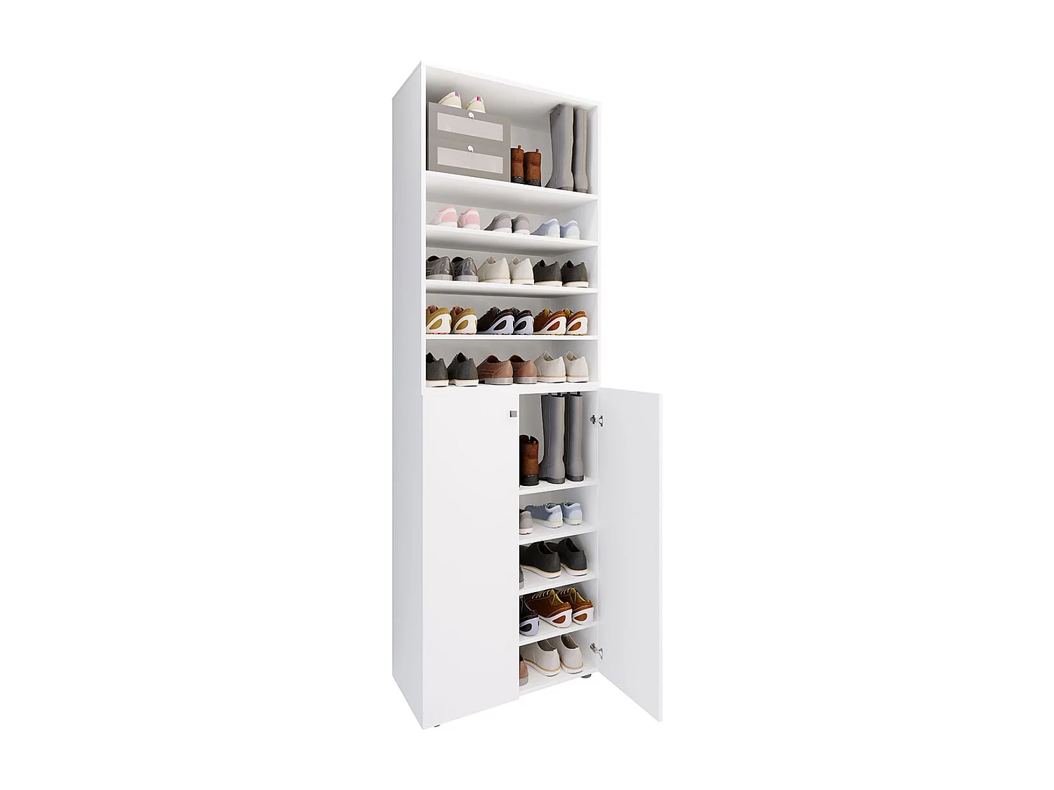 Shoe cabinet Lona White H. 220 x W. 70 x D. 40cm