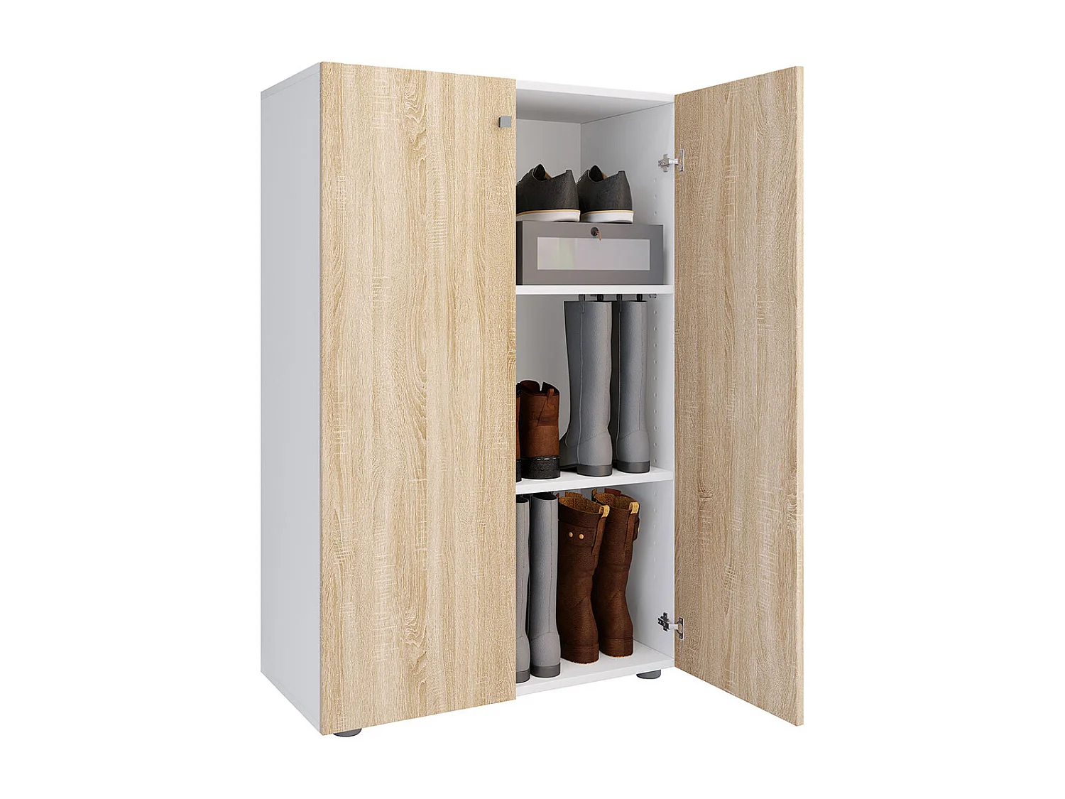 Shoe cabinet Lona White / Sonoma oak H. 110 x W. 70 x D. 39 cm