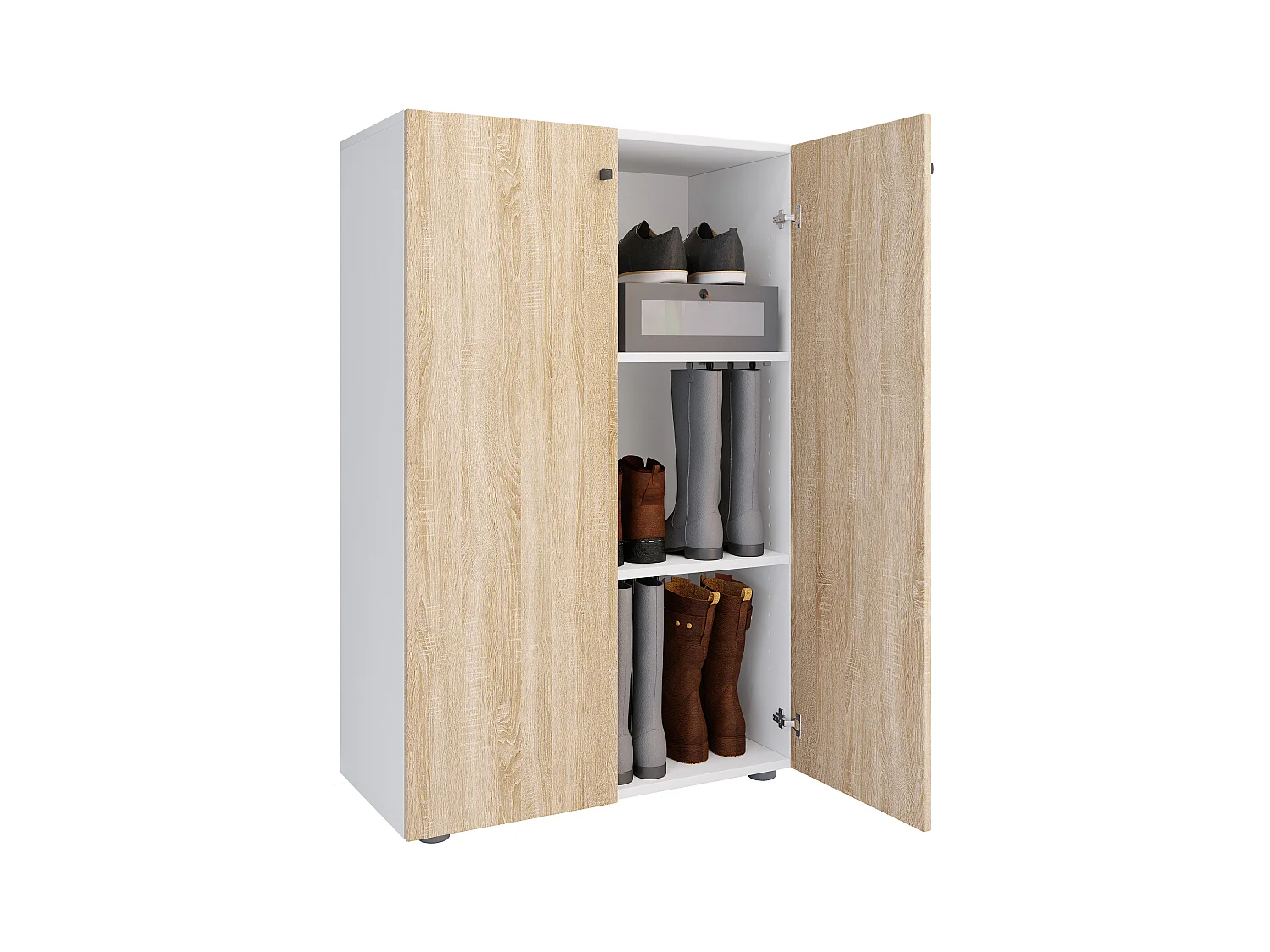 Shoe cabinet Lona White / Sonoma oak H. 110 x W. 70 x D. 39 cm
