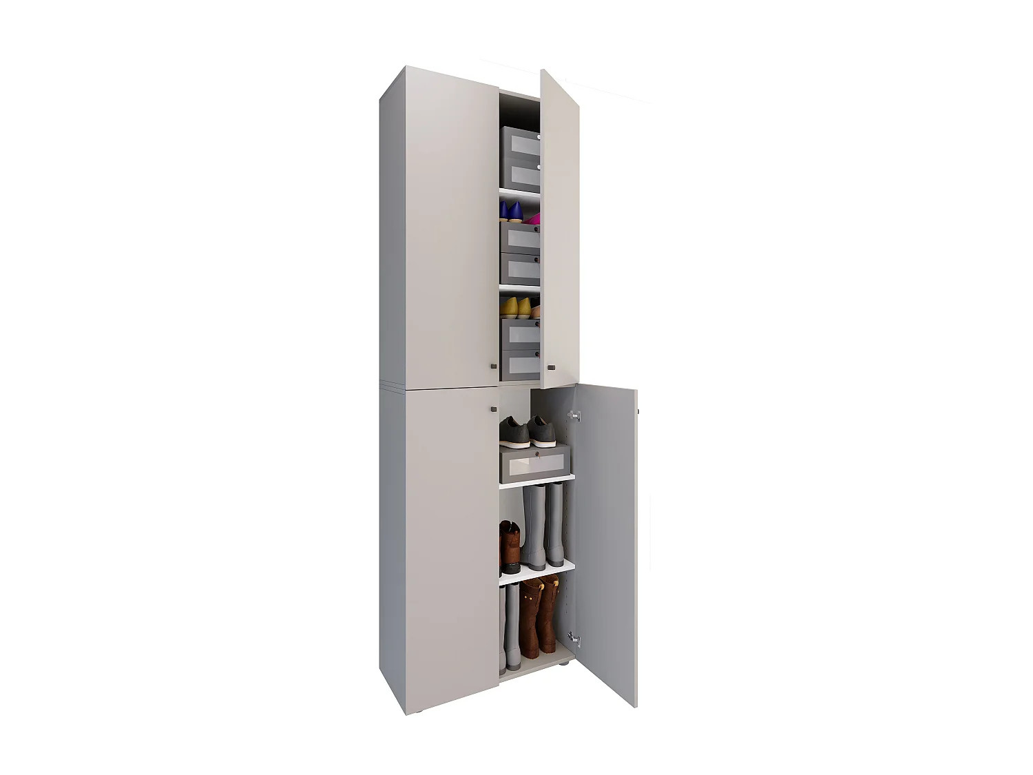 Shoe cabinet Lona Gray H. 220 x W. 70 x D. 40cm