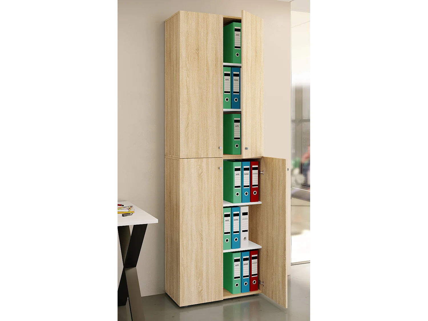 Office cabinet Ulas Sonoma Oak H. 220 x W. 70 x D. 40cm
