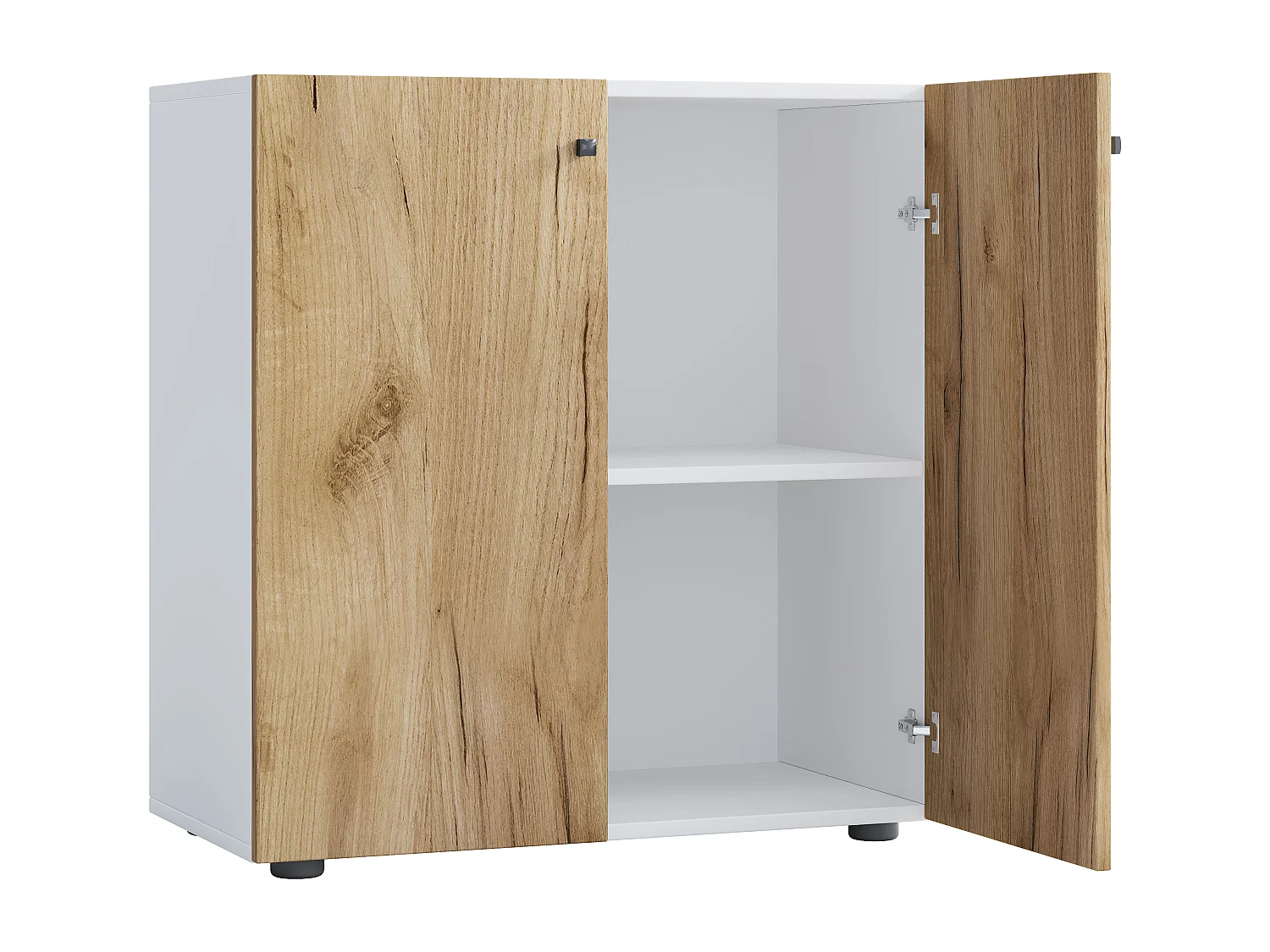 Office cabinet Lona White / Honey oak W. 70 x H. 74 x D. 40 cm