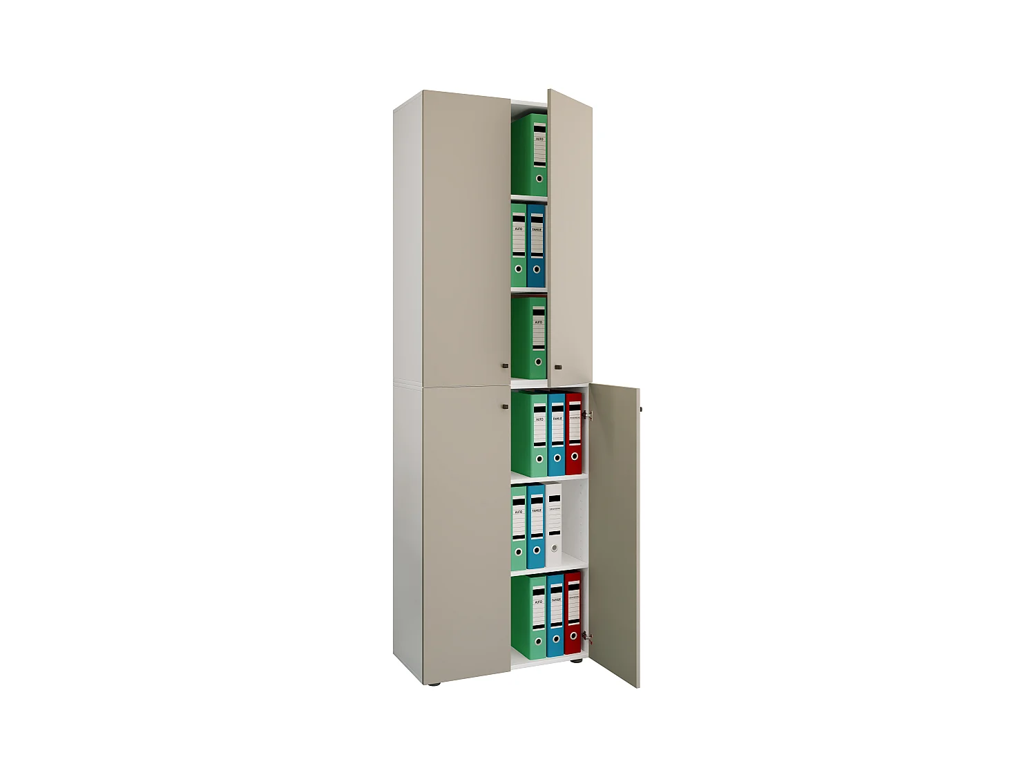 Office cabinet Ulas White / Gray H. 220 x W. 70 x D. 40cm