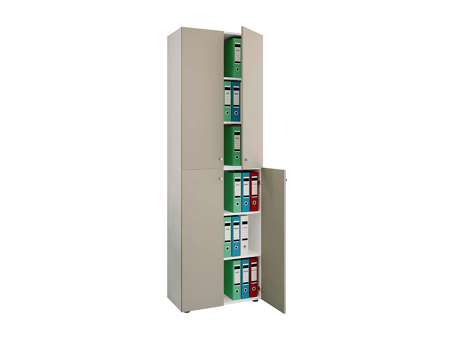 Office cabinet Ulas White / Gray H. 220 x W. 70 x D. 40cm
