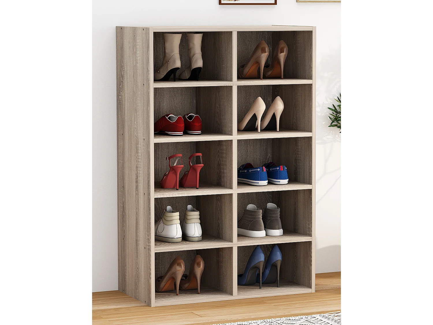 Shoe Shelf Hinsol Sonoma Oak H. 84 x W. 55 x D. 30 cm