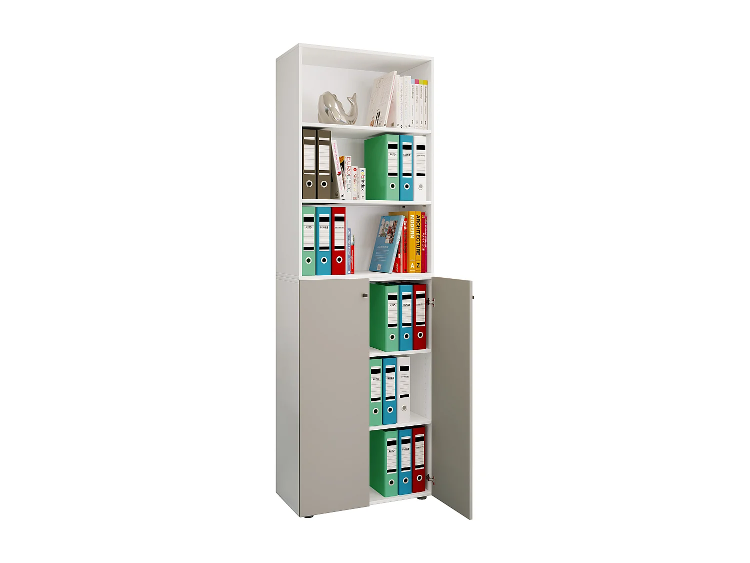 Office cabinet Ulas White / Gray H. 220 x W. 70 x D. 40cm