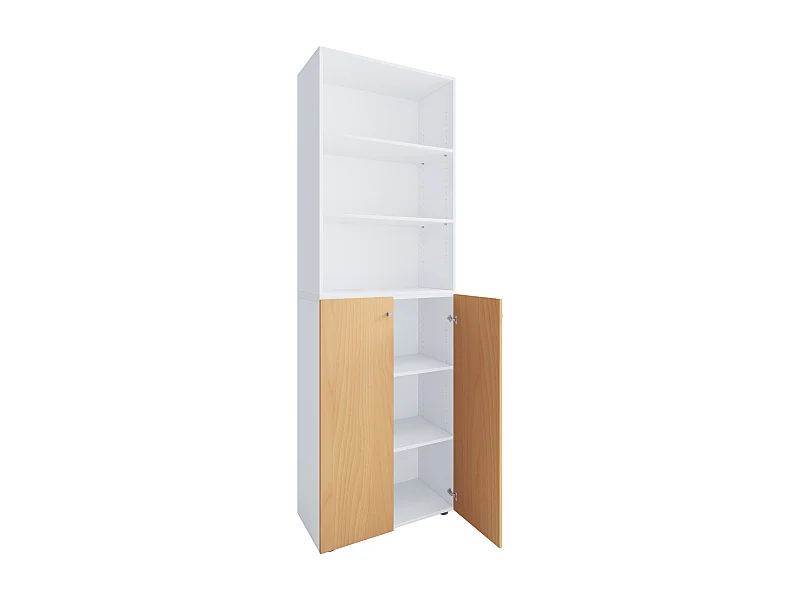 Shoe cabinet Lona White / Beech H. 220 x W. 70 x D. 40cm