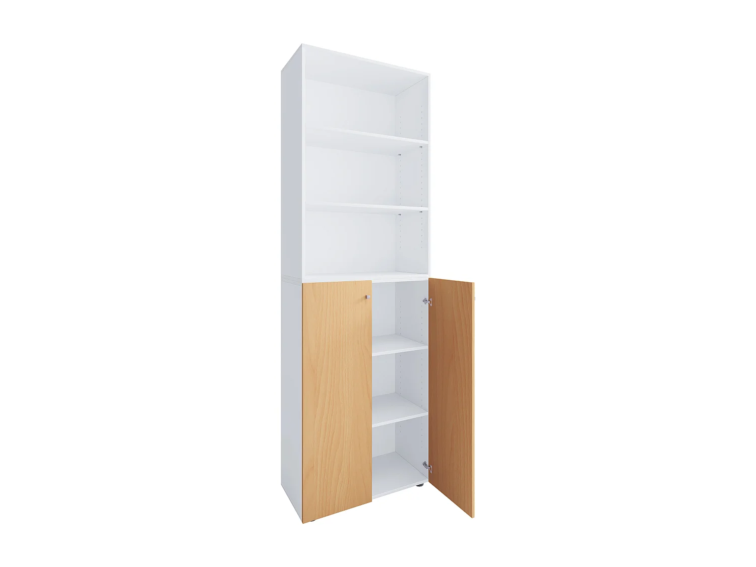 Shoe cabinet Lona White / Beech H. 220 x W. 70 x D. 40cm