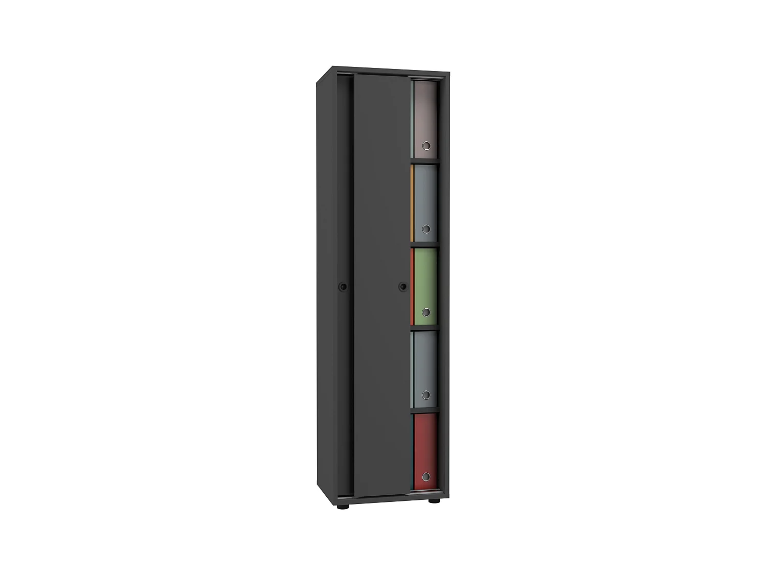 Office cabinet Ulas Anthracite H. 168 x W. 49 x D. 38 cm