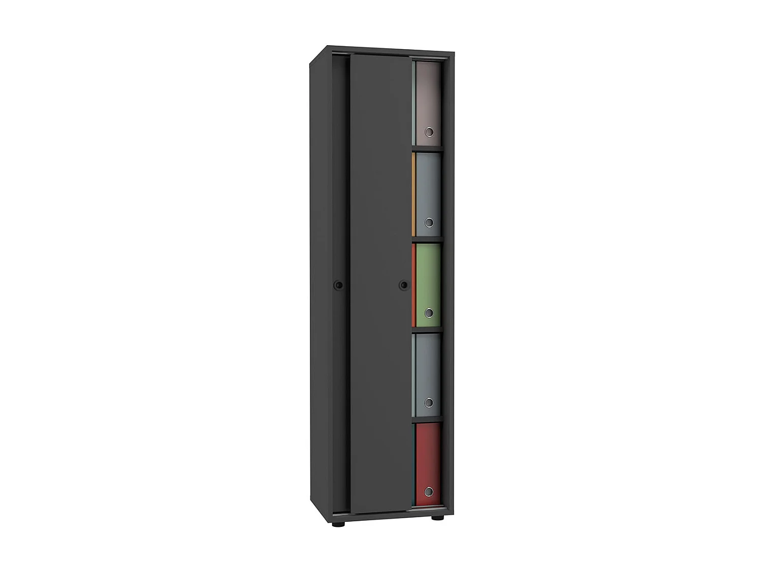 Office cabinet Ulas Anthracite H. 168 x W. 49 x D. 38 cm