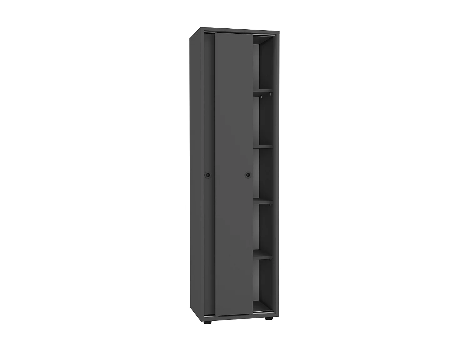 Office cabinet Ulas Anthracite H. 168 x W. 49 x D. 38 cm