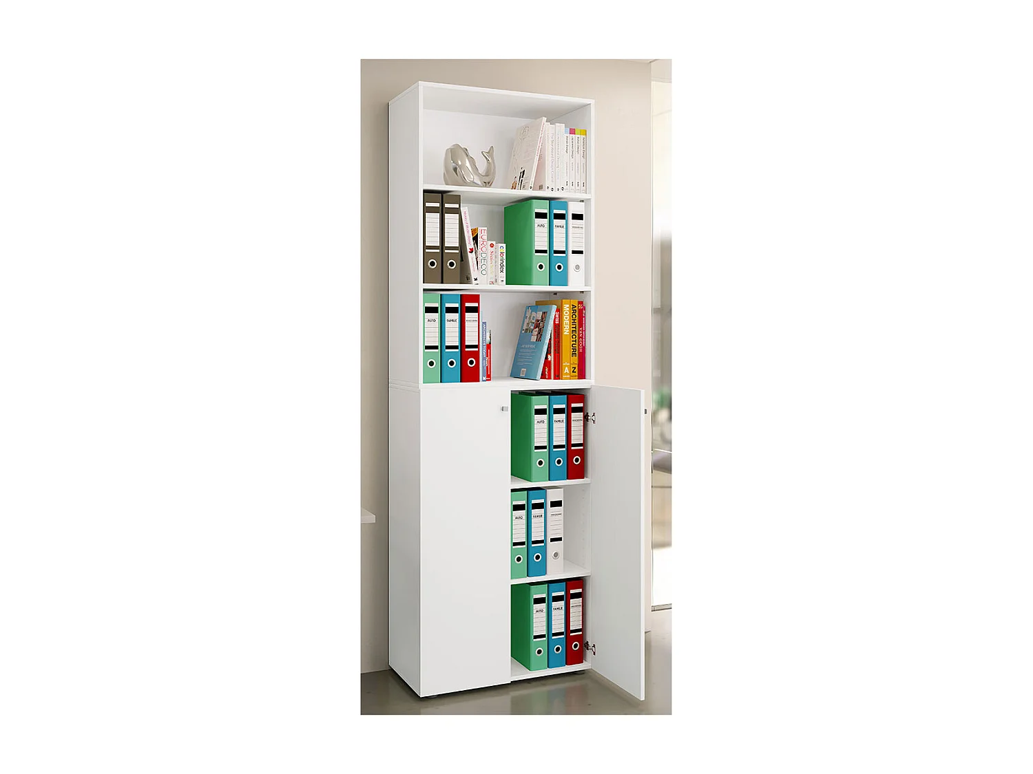 Office cabinet Ulas White H. 220 x W. 70 x D. 40cm