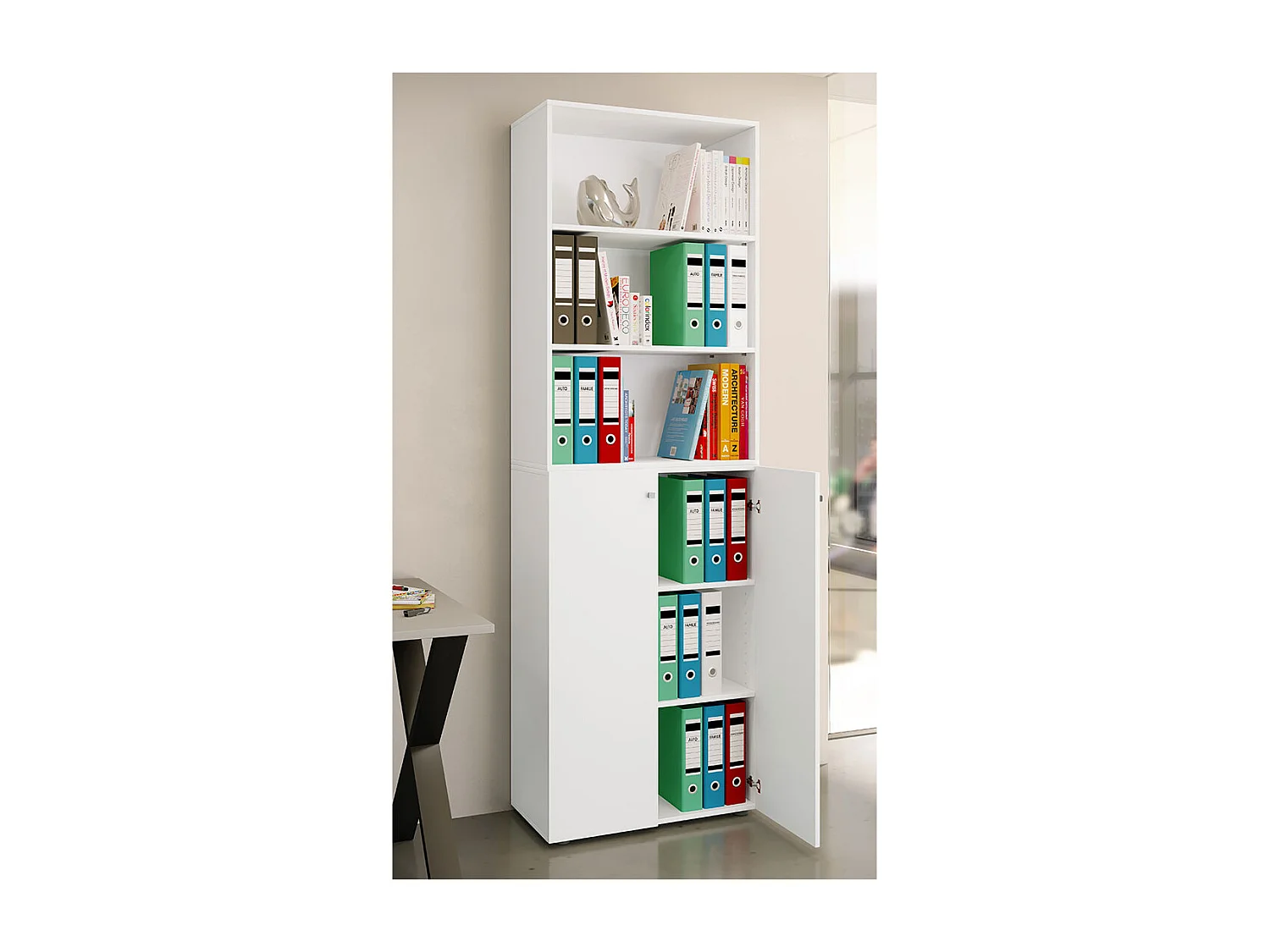 Office cabinet Ulas White H. 220 x W. 70 x D. 40cm