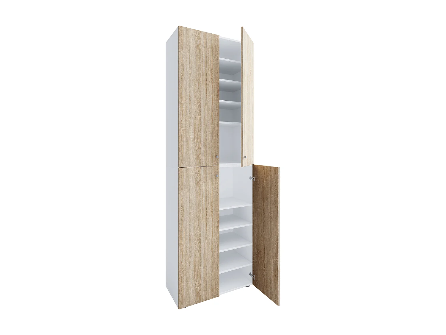 Shoe cabinet Lona White / Sonoma oak H. 220 x W. 70 x D. 40cm