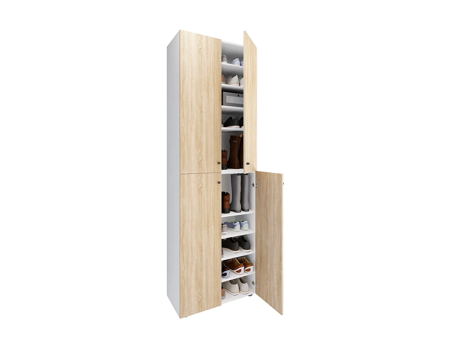 Shoe cabinet Lona White / Sonoma oak H. 220 x W. 70 x D. 40cm