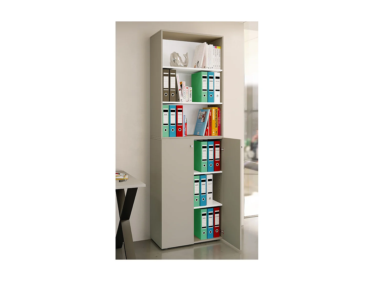 Office cabinet Ulas Gray H. 220 x W. 70 x D. 40cm