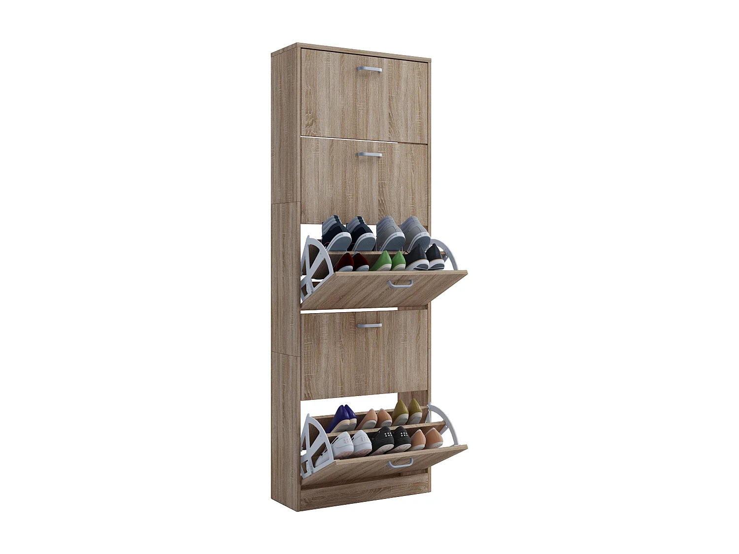 Shoe cabinet Sipos Sonoma Oak H. 170 x W. 59 x D. 22 cm