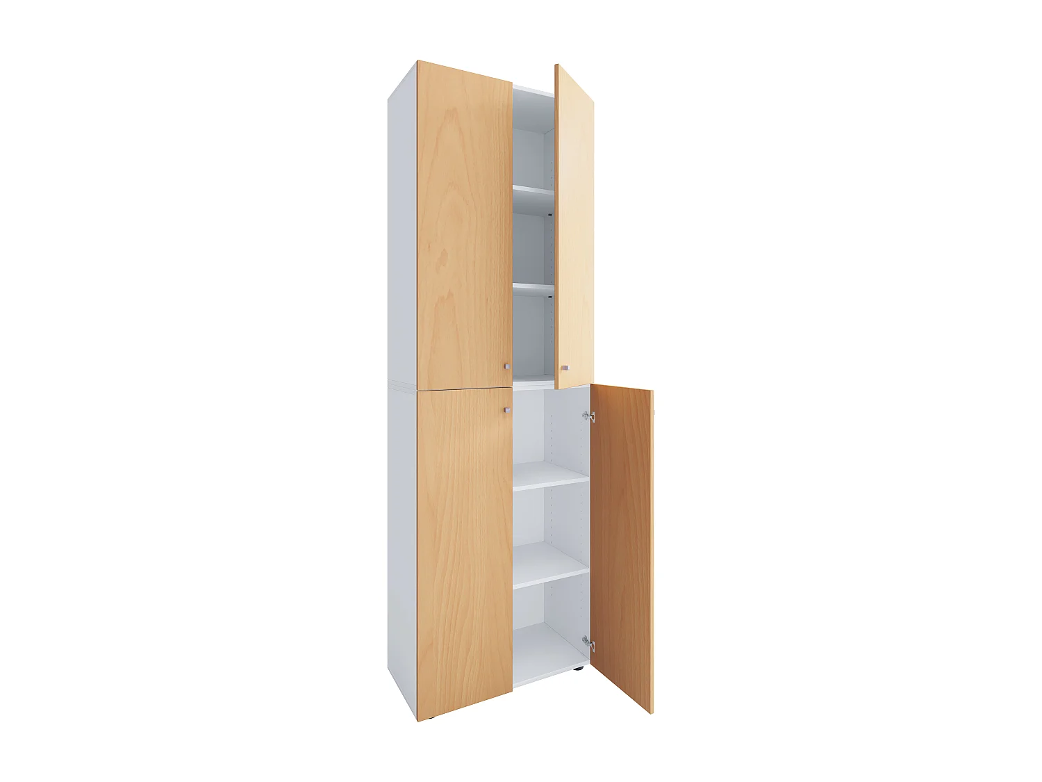 Shoe cabinet Lona White / Beech H. 220 x W. 70 x D. 40cm