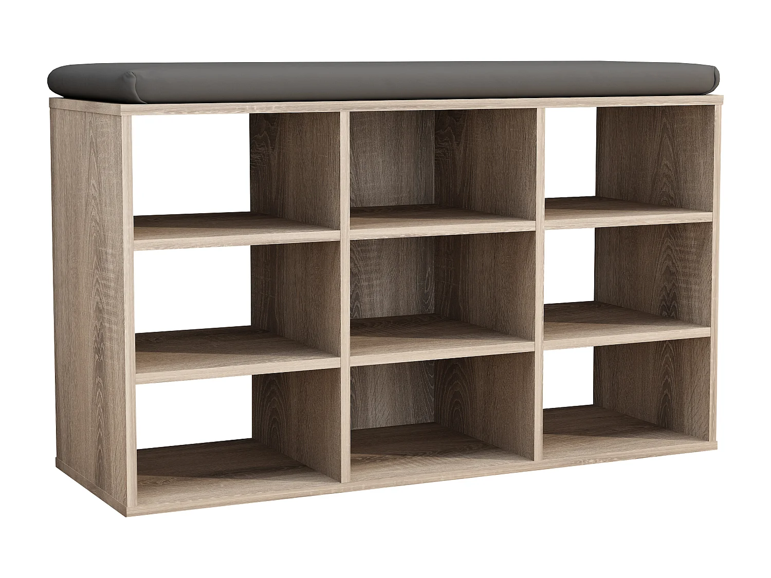 Prateleira de sapato de madeira VCM | Dimensões aprox. A. 50 x L. 80 x P. 30 cm | Sapato com 9 compartimentos | Móvel para sapato - Hinsol XS (Sonoma oak)