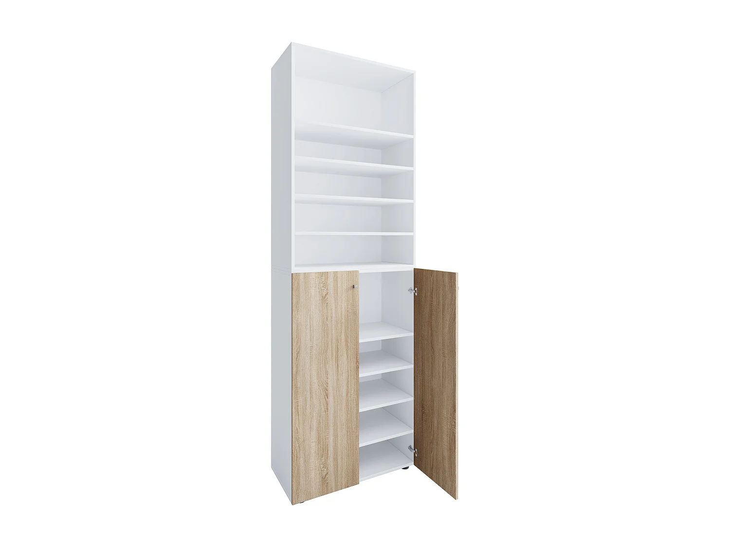 Shoe cabinet Lona White / Sonoma oak H. 220 x W. 70 x D. 40cm