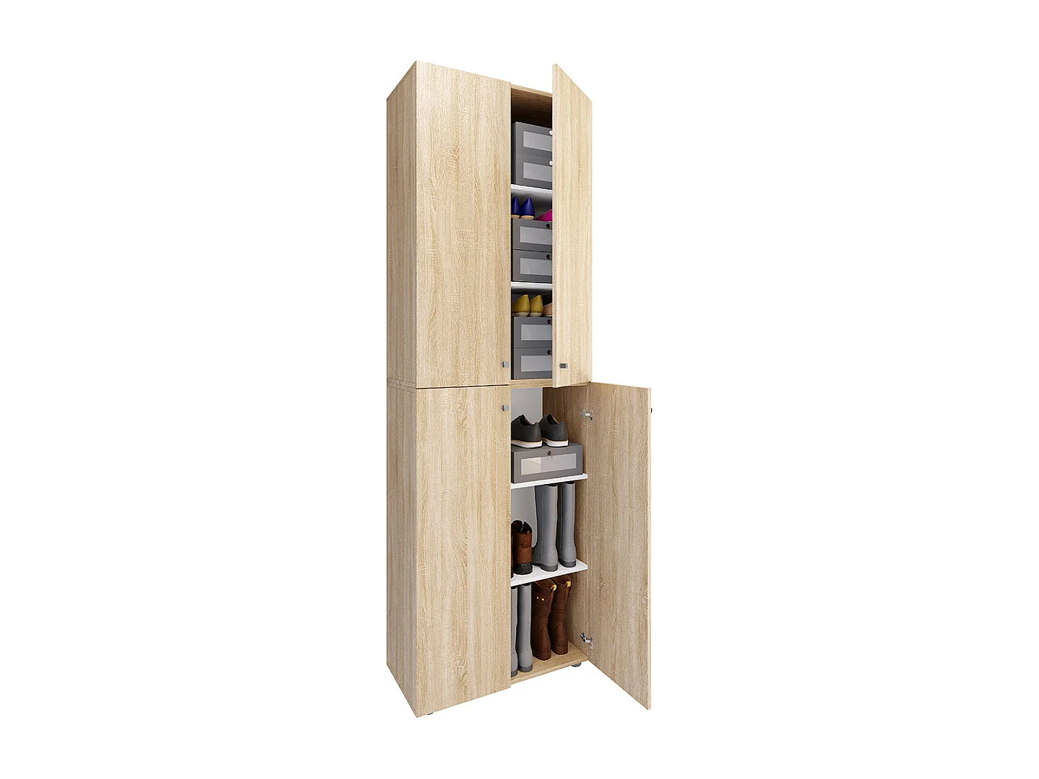 Shoe cabinet Lona Sonoma Oak H. 220 x W. 70 x D. 40cm