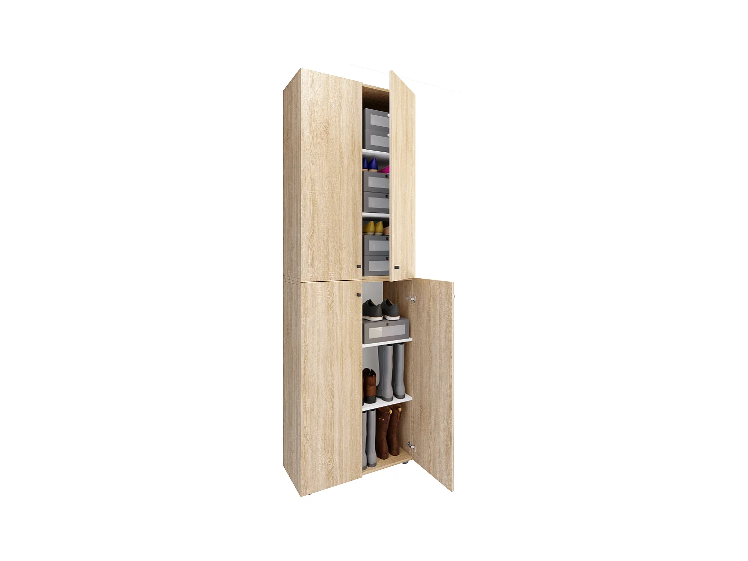 Shoe cabinet Lona Sonoma Oak H. 220 x W. 70 x D. 40cm