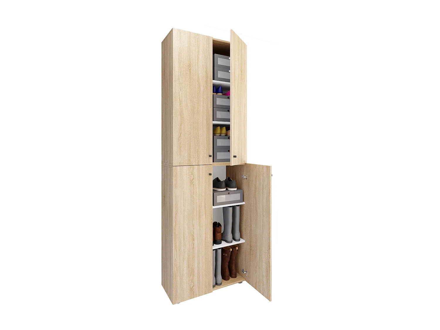 Shoe cabinet Lona Sonoma Oak H. 220 x W. 70 x D. 40cm