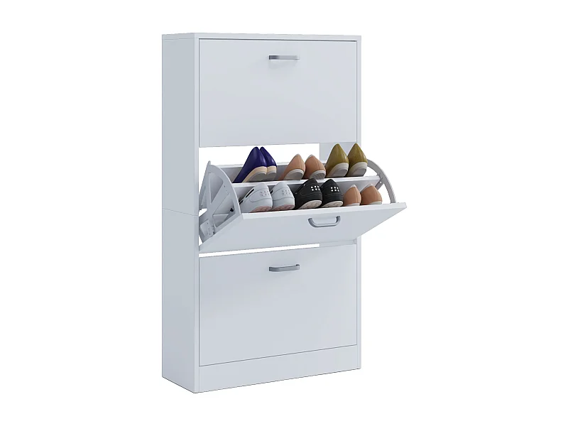 Shoe cabinet Sipos White H. 105 x W. 59 x D. 22 cm