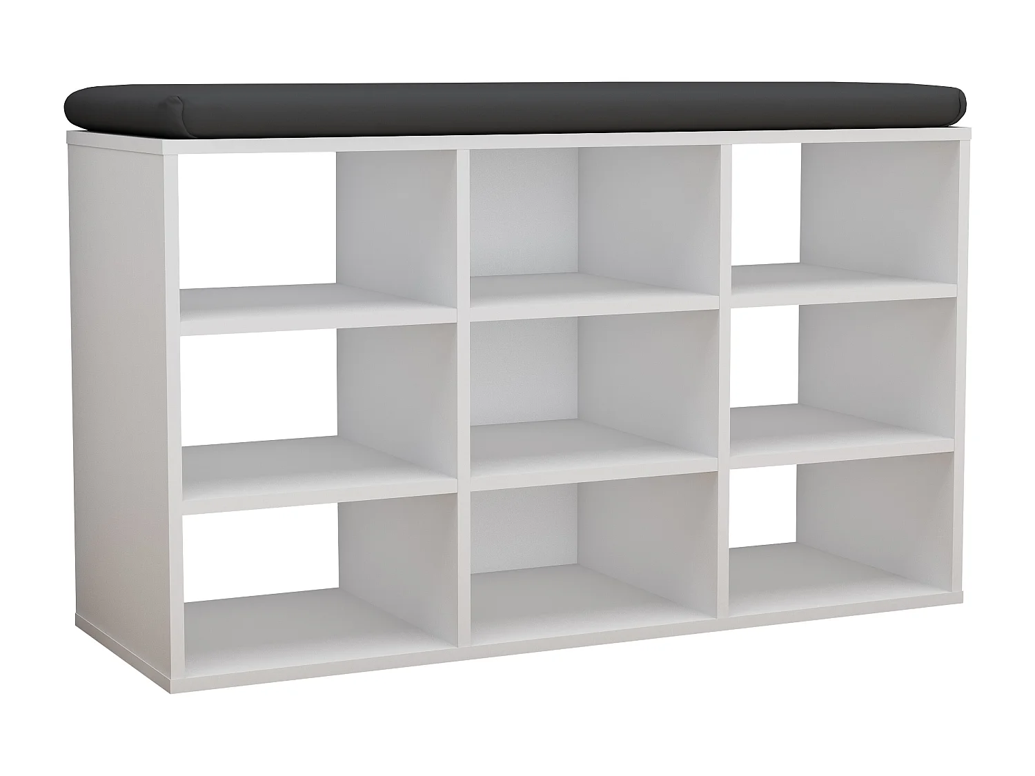 Prateleira de sapato de madeira VCM | Dimensões aprox. A. 50 x L. 80 x P. 30 cm | Sapatilhas com 9 compartimentos | Armário para sapatos - Hinsol XS (Branco)