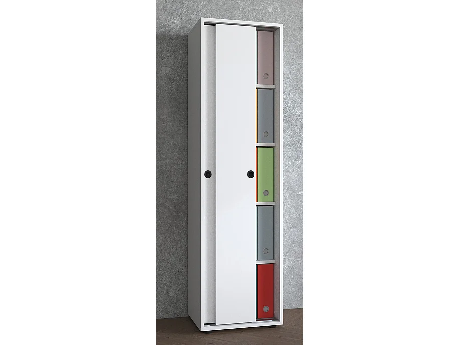 Office cabinet Ulas White H. 168 x W. 49 x D. 38 cm