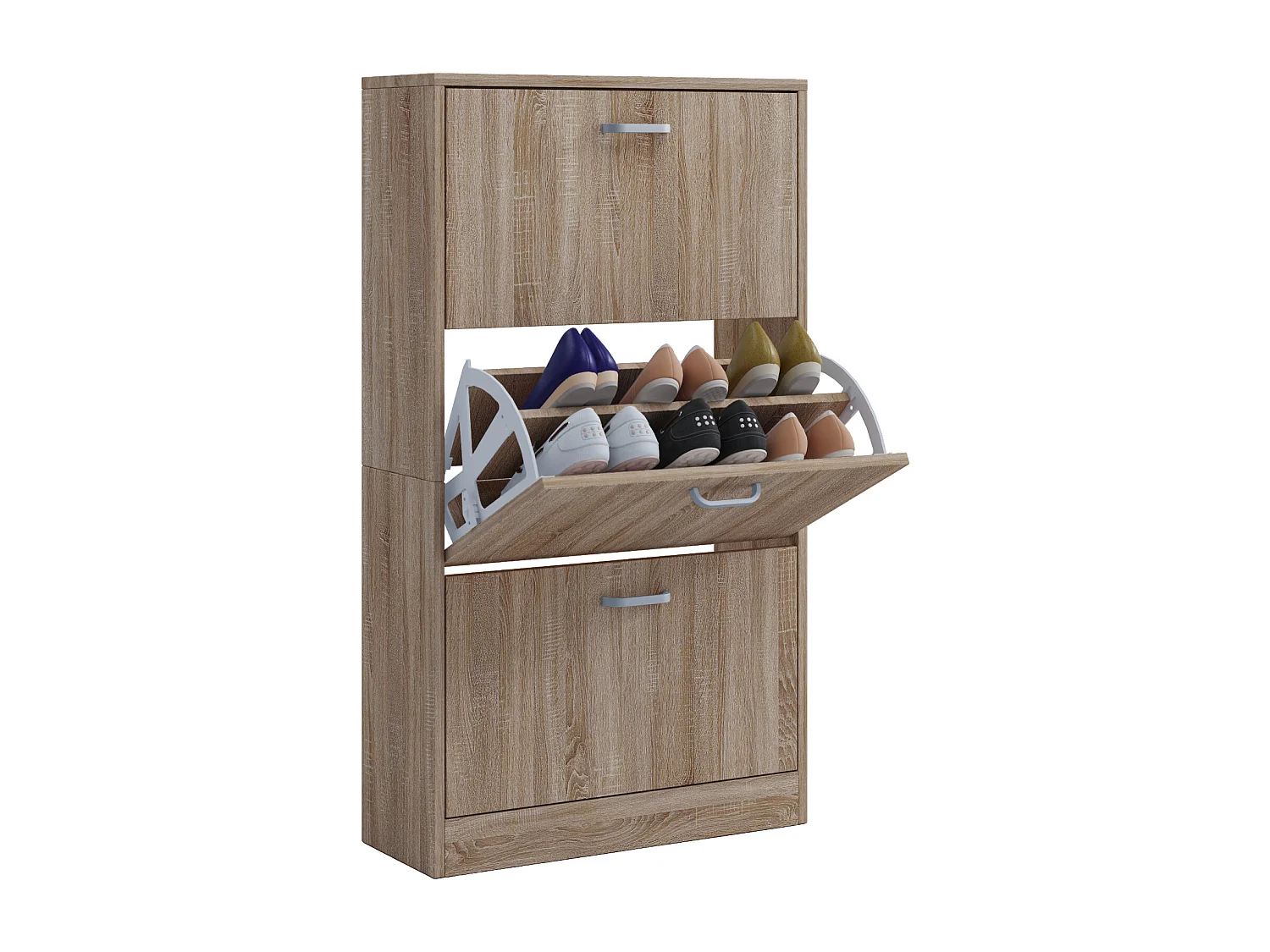 Shoe cabinet Sipos Sonoma oak (Sägerau) H. 105 x W. 59 x D. 22 cm