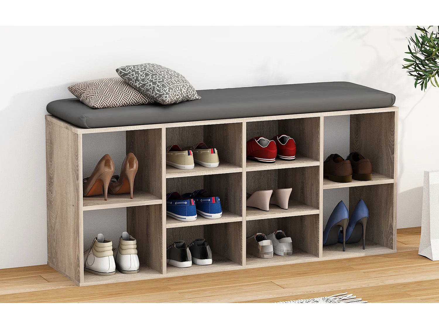Shoe Shelf Hinsol Sonoma Oak H. 50 x W. 104 x D. 30 cm