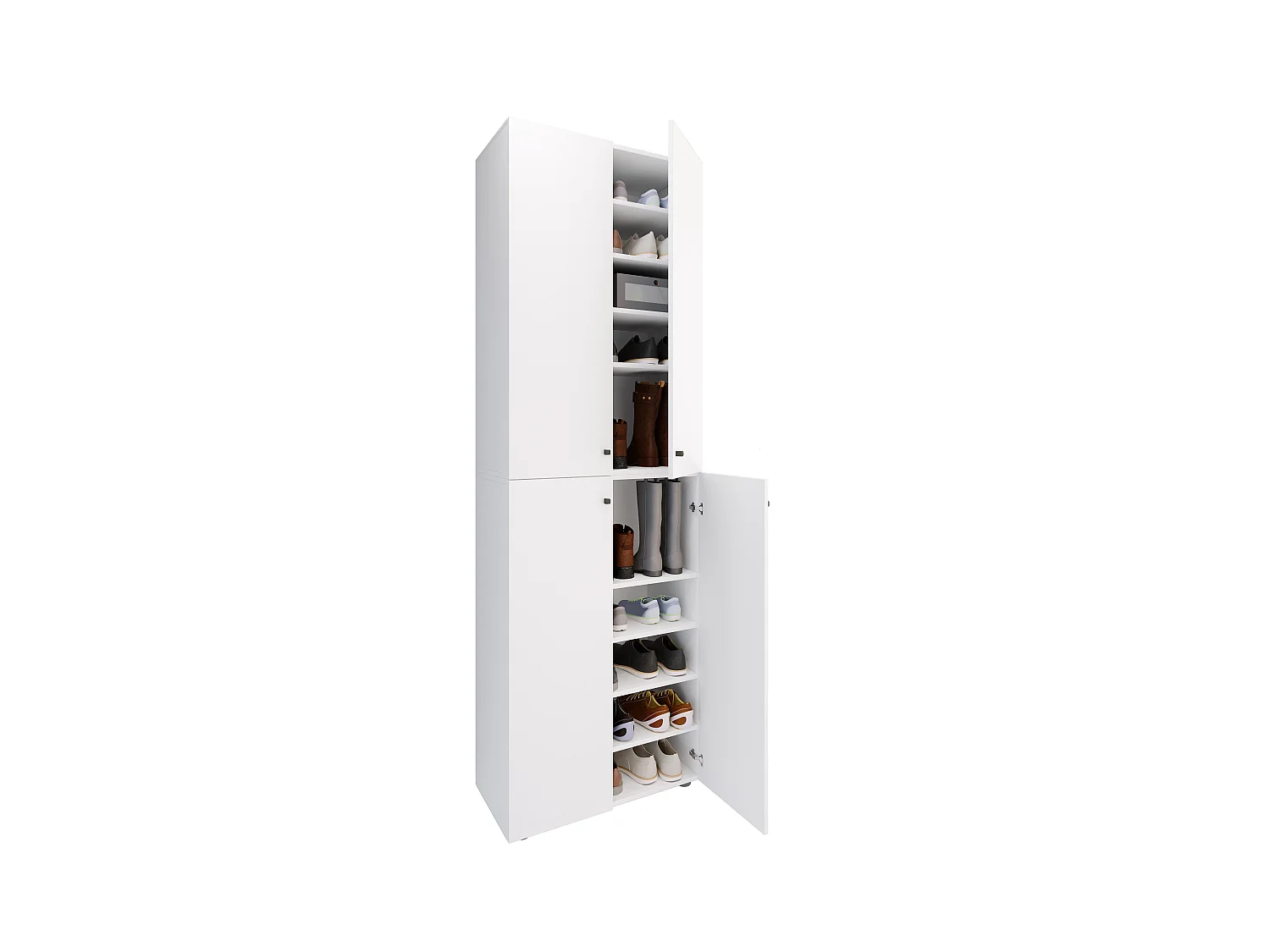 Shoe cabinet Lona White H. 220 x W. 70 x D. 40cm