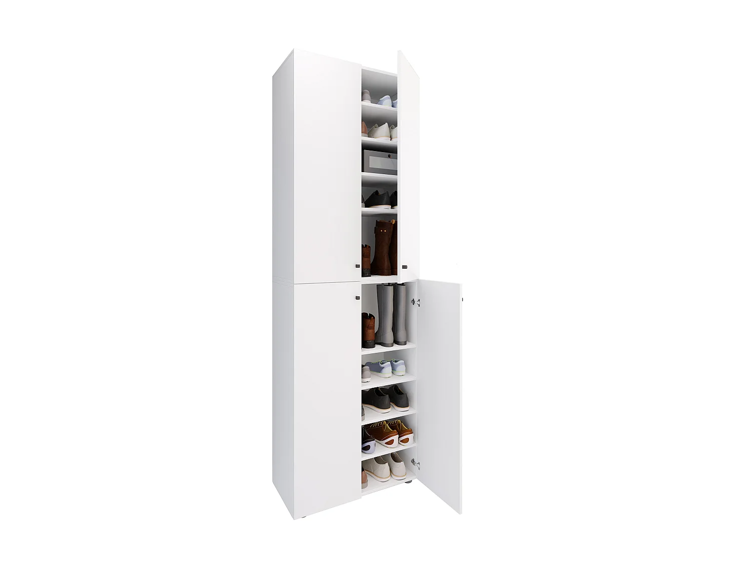 Shoe cabinet Lona White H. 220 x W. 70 x D. 40cm