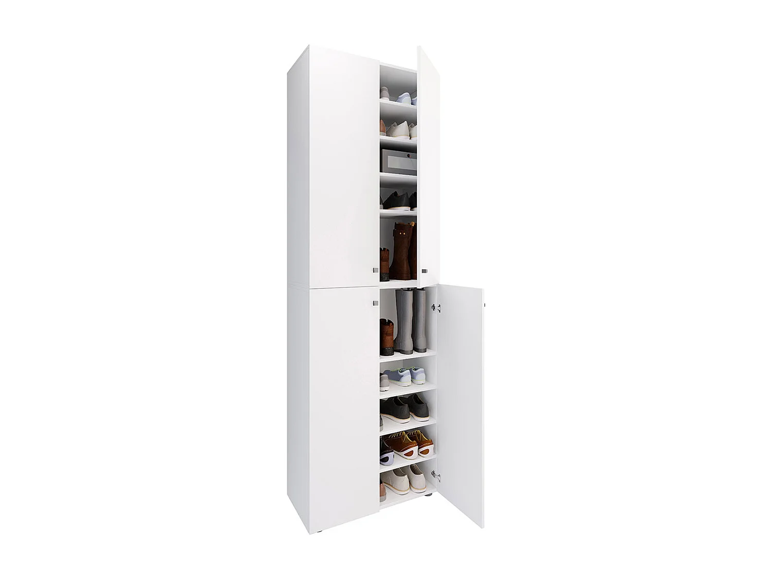 Shoe cabinet Lona White H. 220 x W. 70 x D. 40cm
