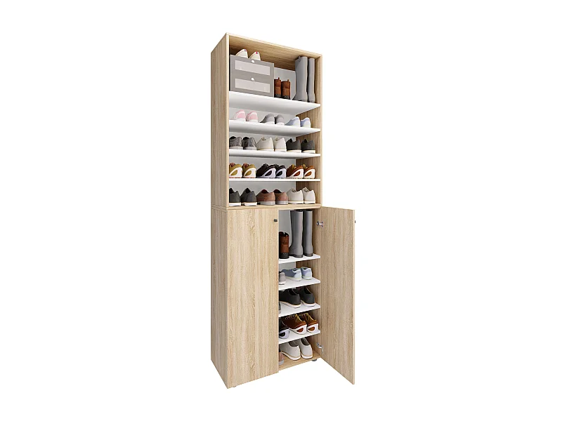Shoe cabinet Lona Sonoma Oak H. 220 x W. 70 x D. 40cm