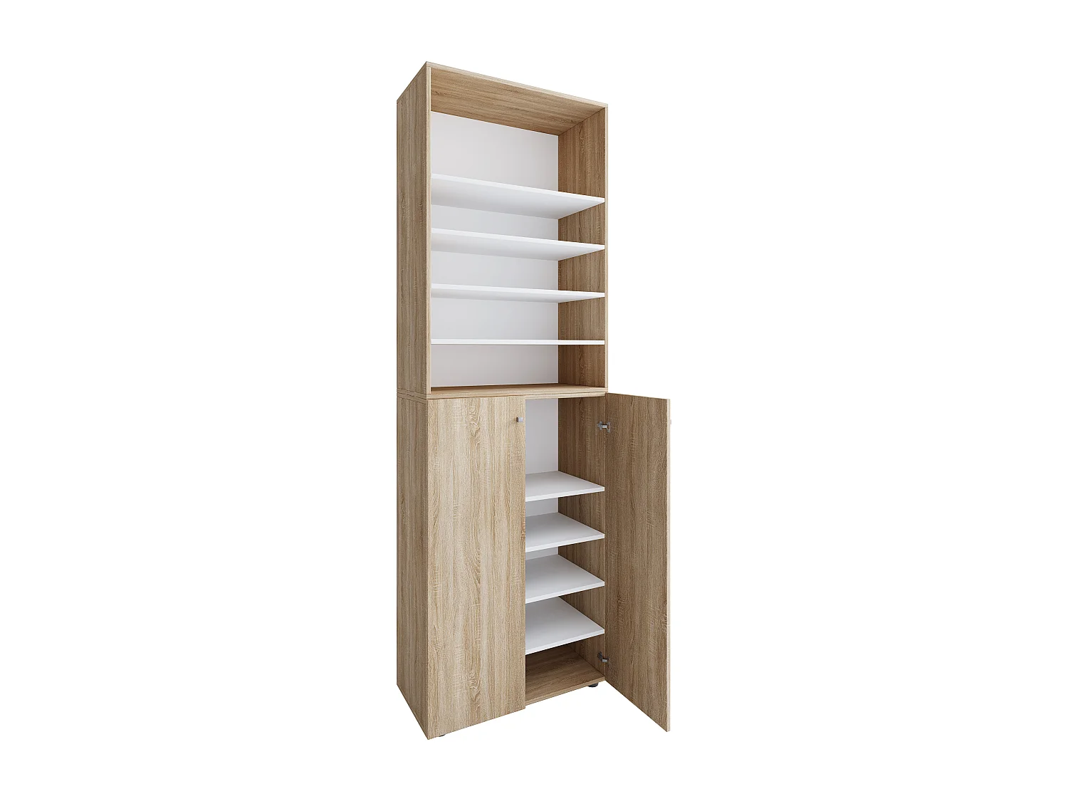 Shoe cabinet Lona Sonoma Oak H. 220 x W. 70 x D. 40cm