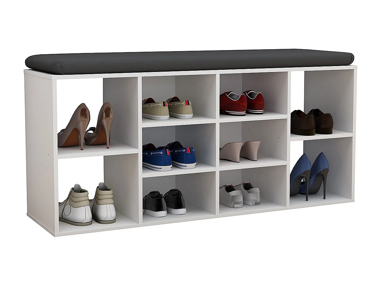 Shoe Shelf Hinsol White H. 50 x W. 104 x D. 30 cm