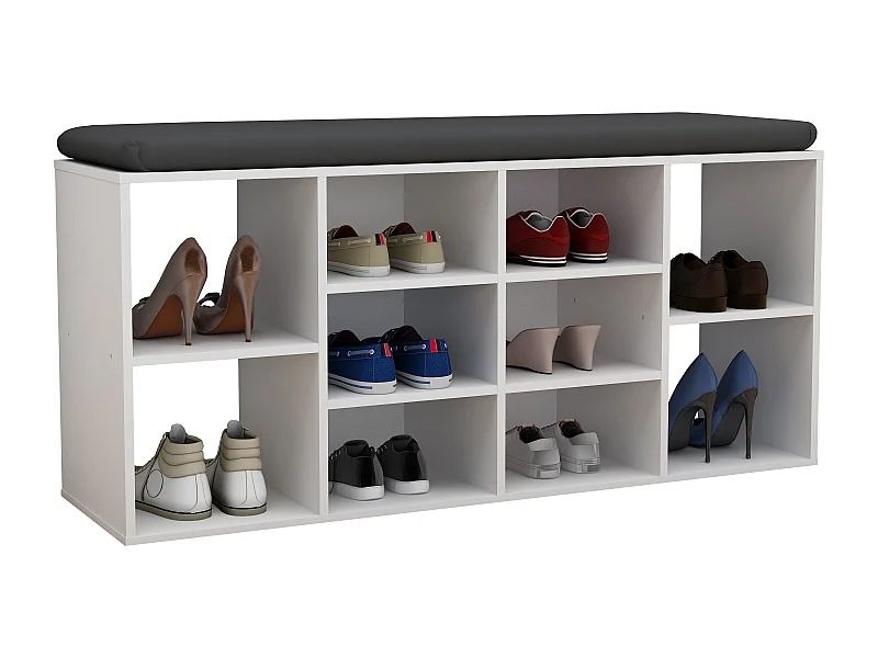 Shoe Shelf Hinsol White H. 50 x W. 104 x D. 30 cm