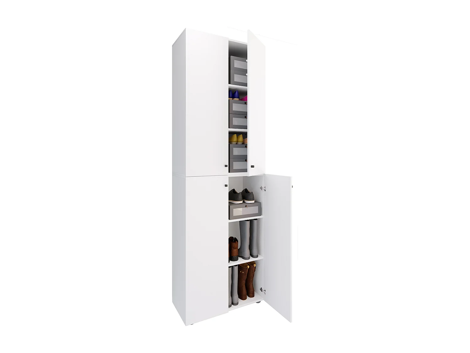 Shoe cabinet Lona White H. 220 x W. 70 x D. 40cm