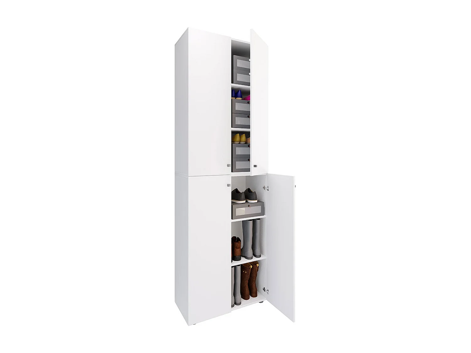 Shoe cabinet Lona White H. 220 x W. 70 x D. 40cm