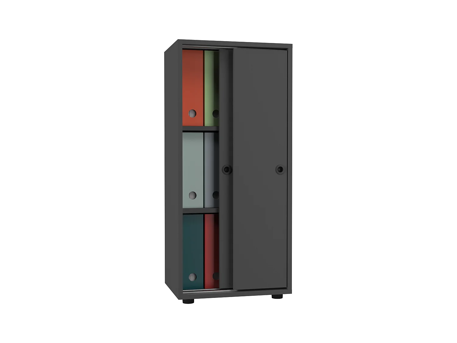 Office cabinet Ulas Anthracite H. 109 x W. 49 x D. 38 cm