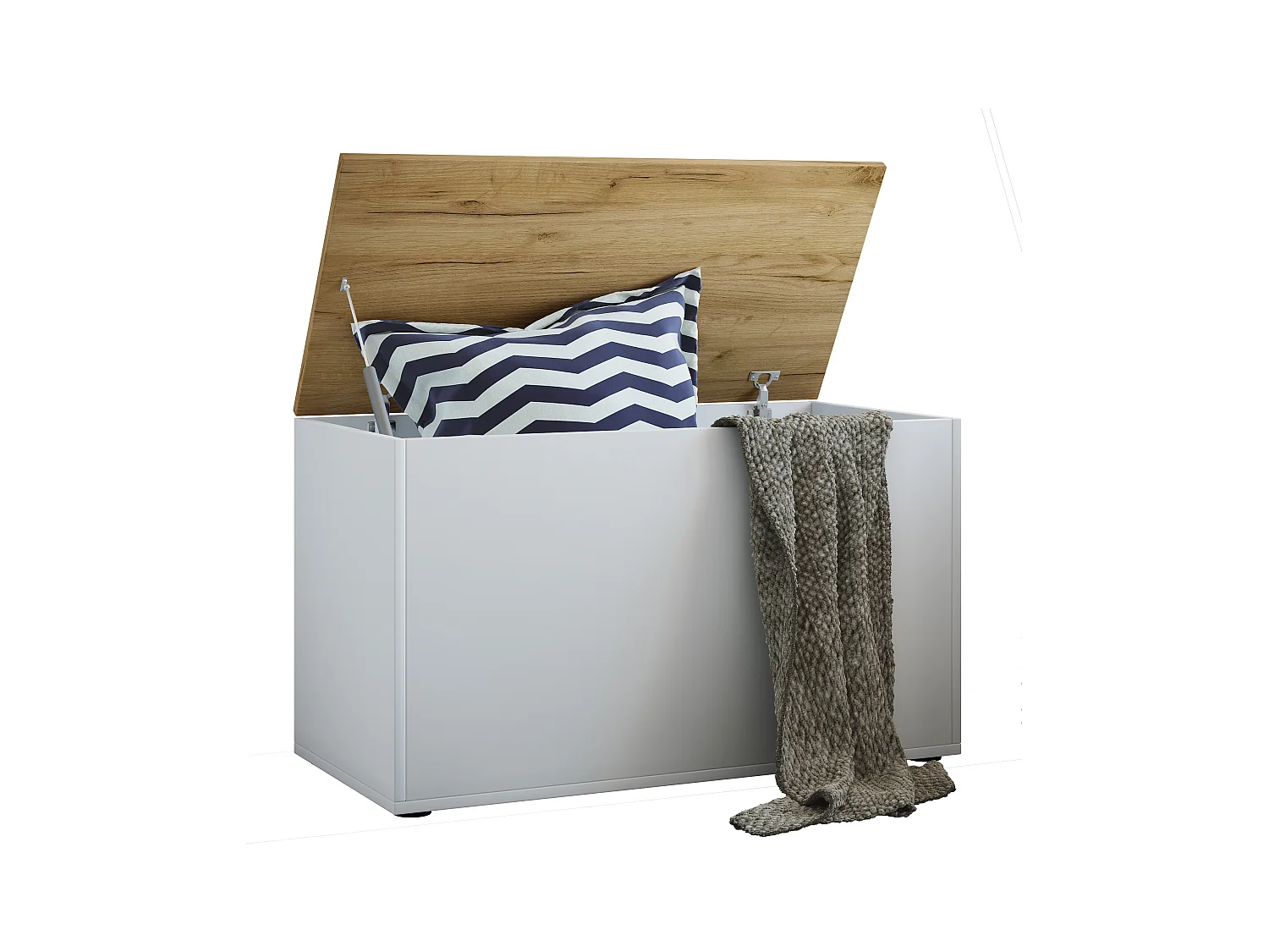 Seat Bendola White / Honey oak H. 49 x W. 82 x D. 44 cm
