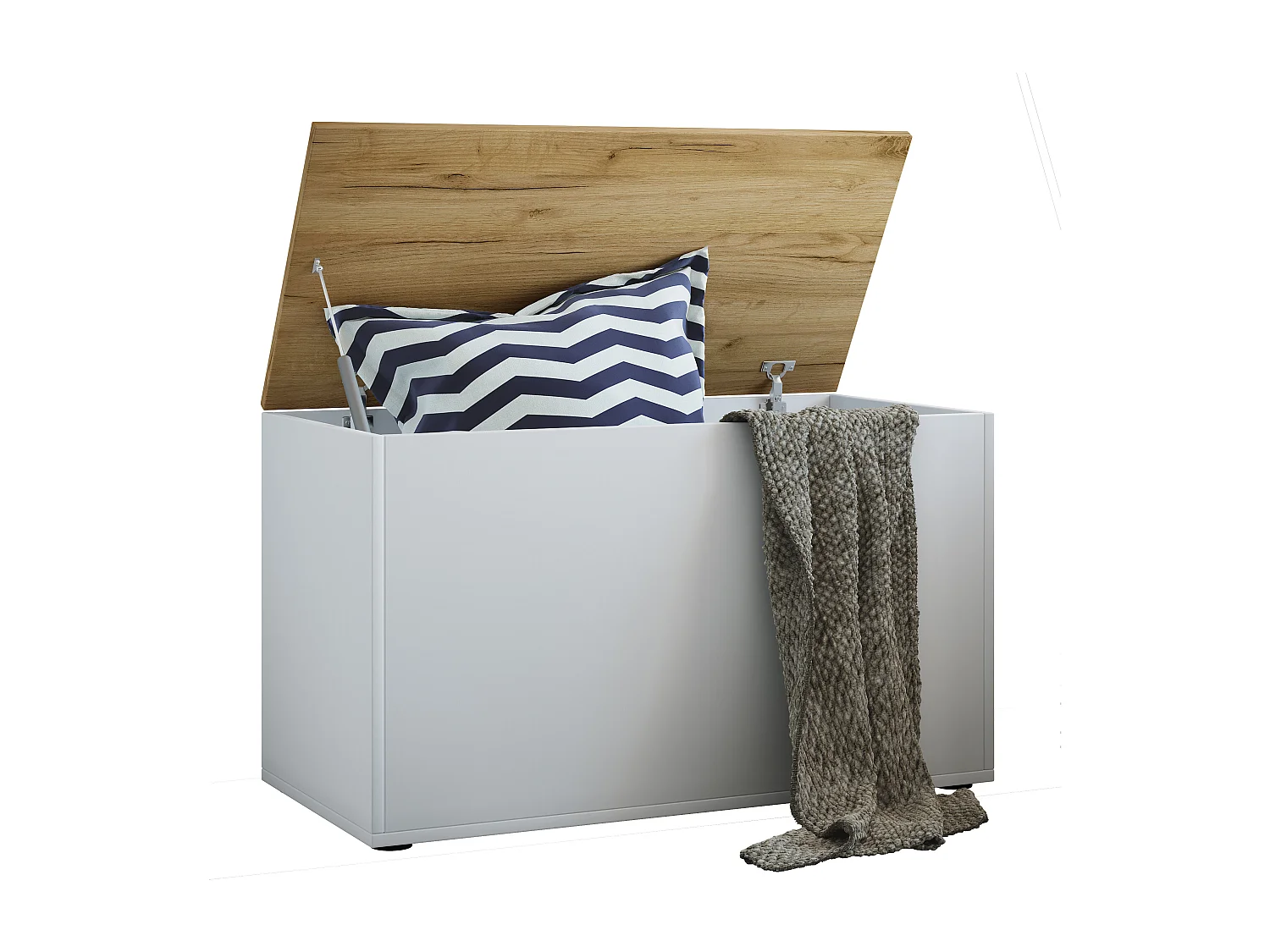 Seat Bendola White / Honey oak H. 49 x W. 82 x D. 44 cm