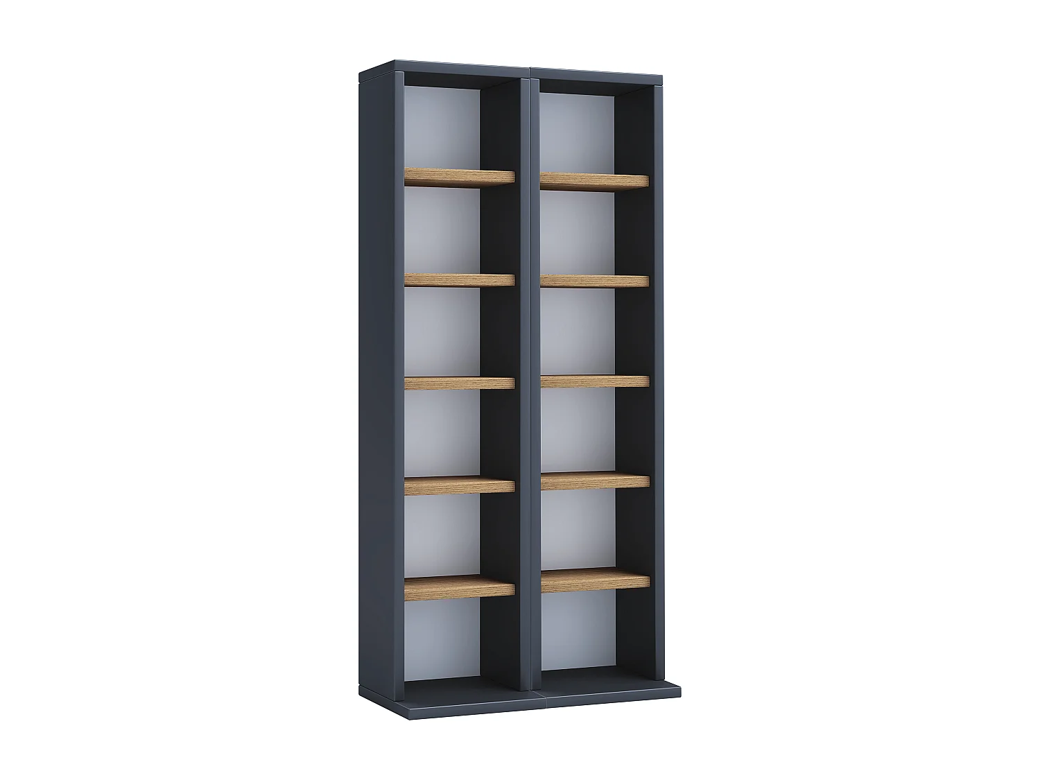 CD / DVD Media Shelf Milano Anthracite / honey oak H. 92 x W. 42 x D. 20 cm
