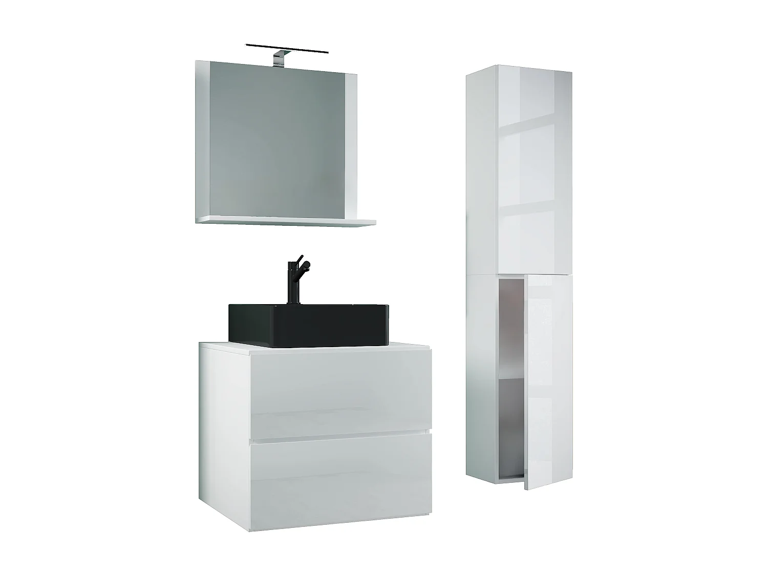 Bathroom furniture washbasin Lendas White H. 150 x W. 93 x D. 52 cm