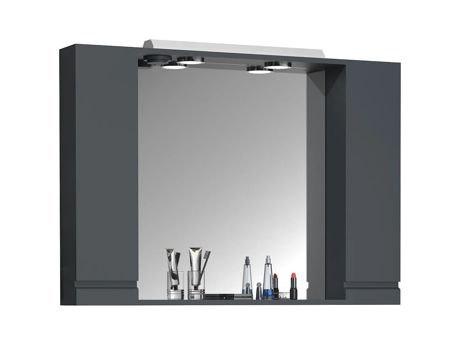 Bathroom furniture Mirror cabinet Silora Anthracite H. 71 x W. 100 x D. 14 cm