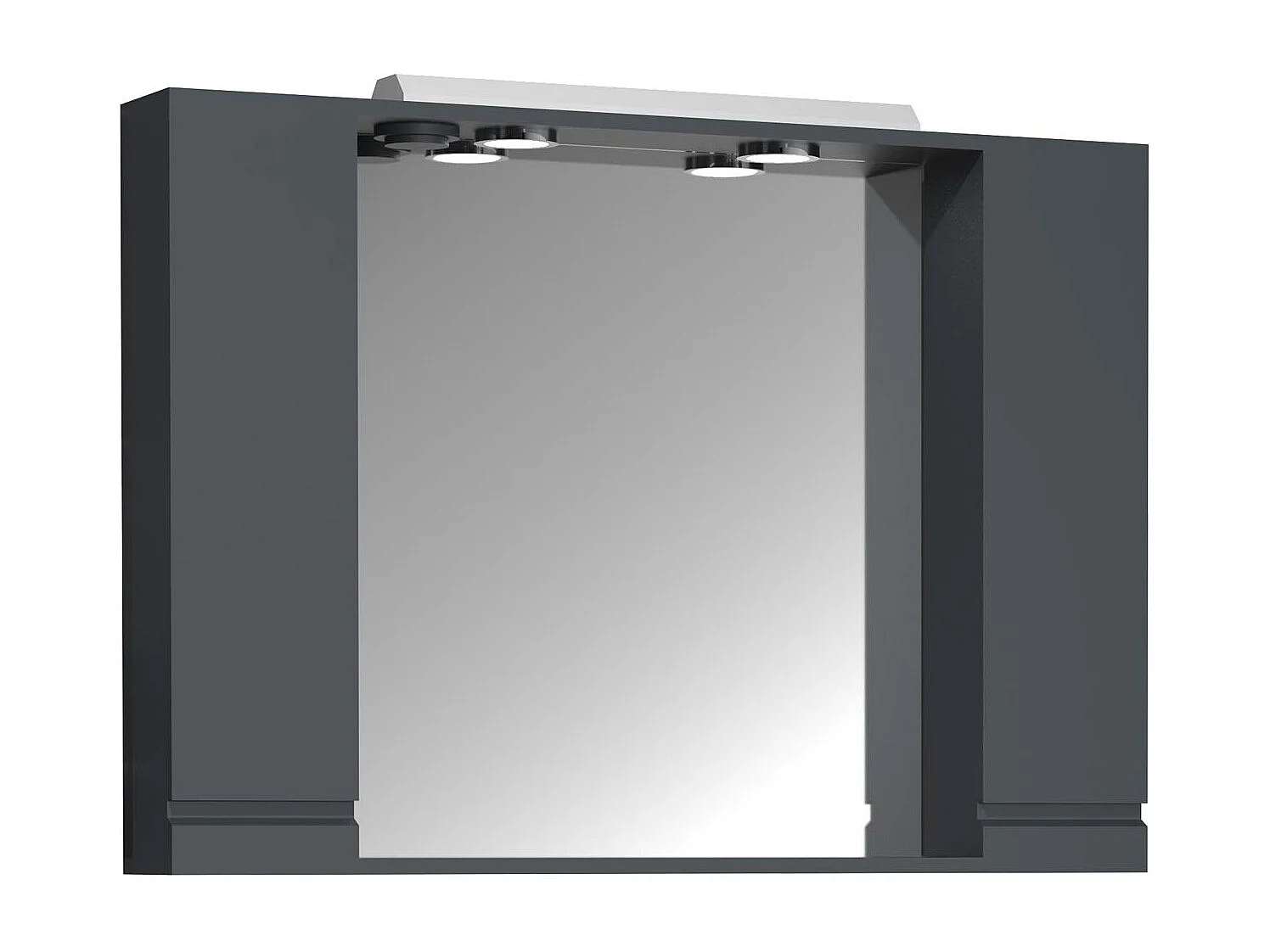 Bathroom furniture Mirror cabinet Silora Anthracite H. 71 x W. 100 x D. 14 cm