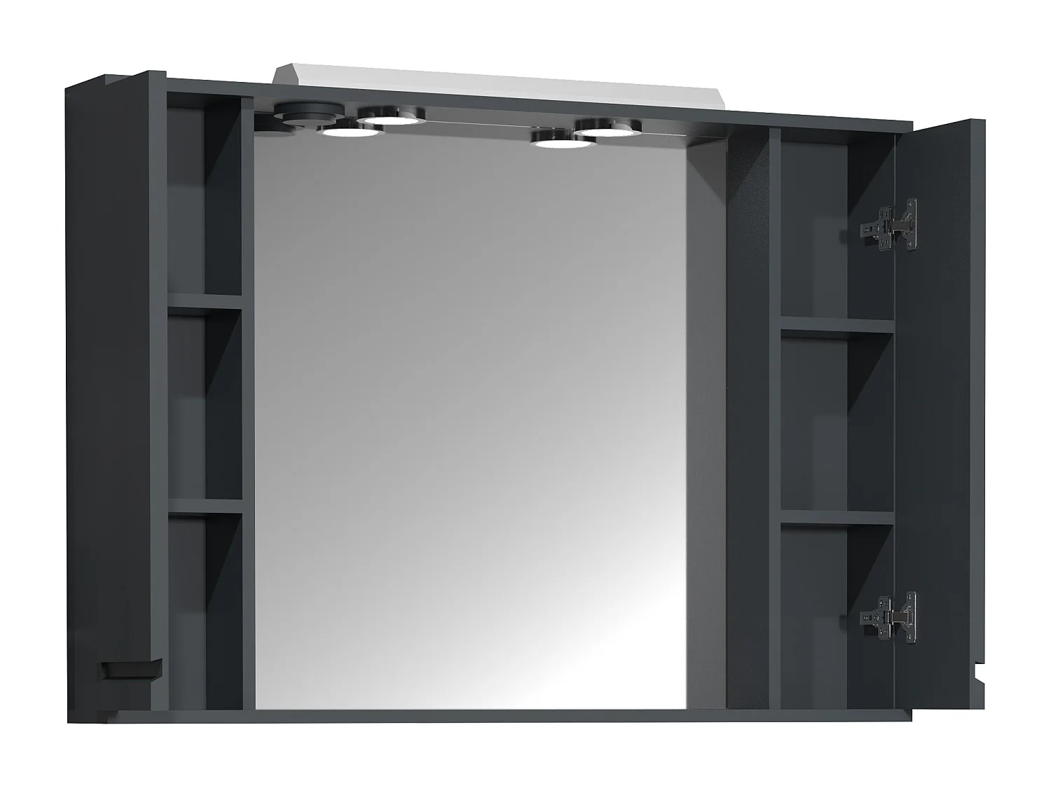 Bathroom furniture Mirror cabinet Silora Anthracite H. 71 x W. 100 x D. 14 cm