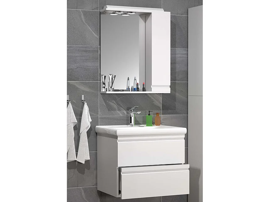 Bathroom furniture washbasin Silora White H. 125 x W. 60 x D. 46 cm
